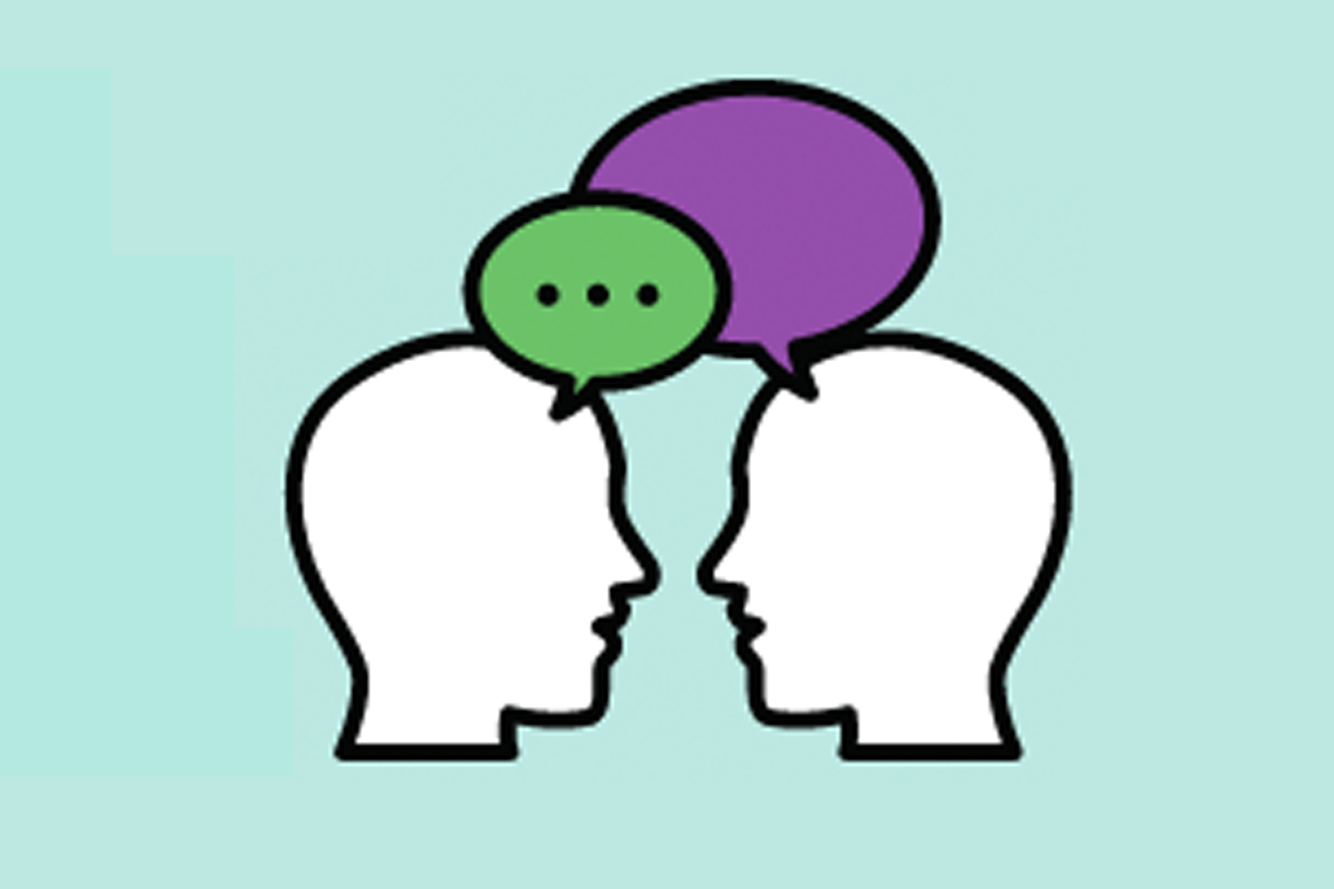 Illustration of two people conversing
